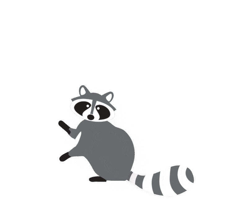 Skedaddle critter control franchise raccoon logo.