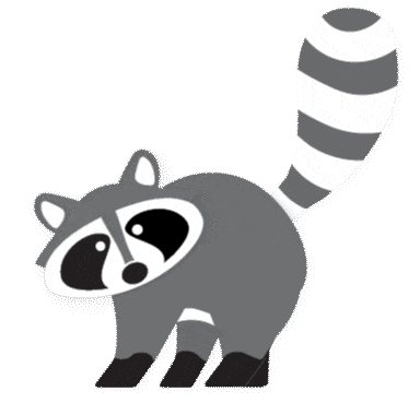 Skedaddle franchise raccoon icon.
